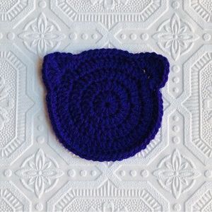 Handmade Crochet Kitty Coaster